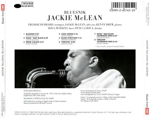 JACKIE McLEAN CD Bluesnik ( RVG Edition)