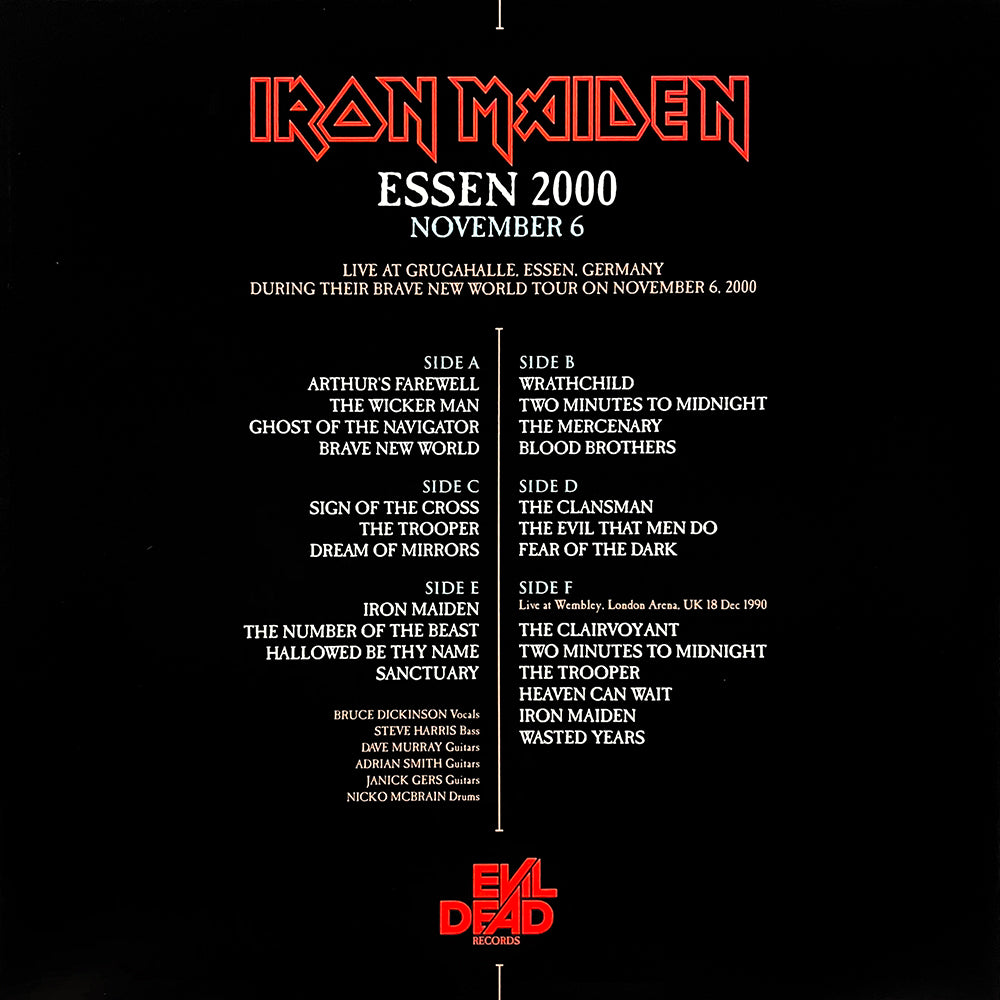 IRON MAIDEN 3xLP Essen 2000 November 6 (Red Coloured Vinyls)