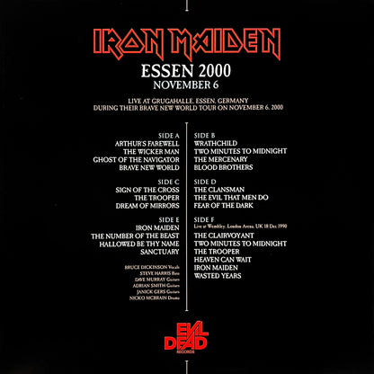 IRON MAIDEN 3xLP Essen 2000 November 6 (Red Coloured Vinyls)
