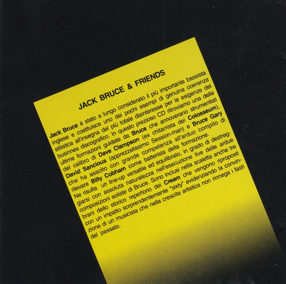 JACK BRUCE & FRIENDS CD New York 1981