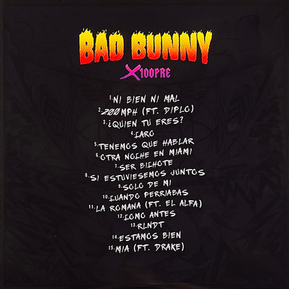 BAD BUNNY 2xLP X100pre (Yellow Marbled Coloured Vinyls) with Poster