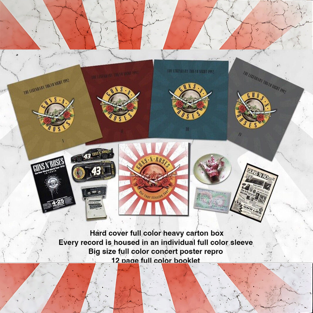 GUNS AND ROSES 4xLP BOX SET The Legendary Tokyo Night 1992 (Grey Marbled Colour)