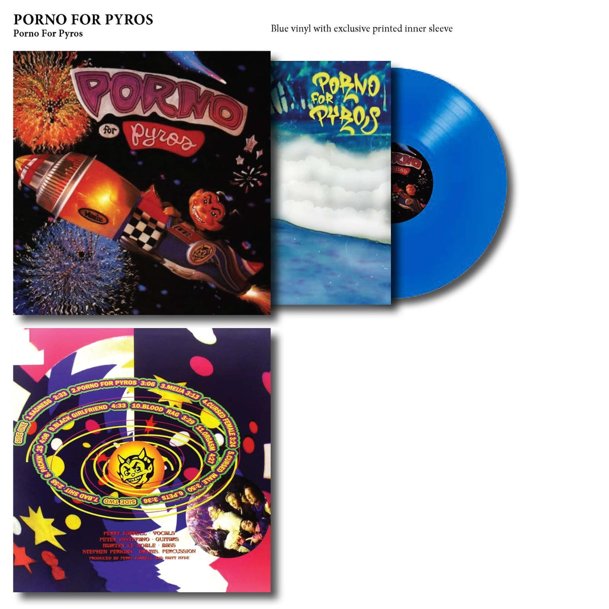 PORNO FOR PYROS LP Porno For Pyros (Blue Coloured Vinyl) BENT CORNER