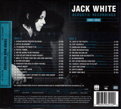 JACK WHITE 2xCD Acoustic Recordings 1998-2016