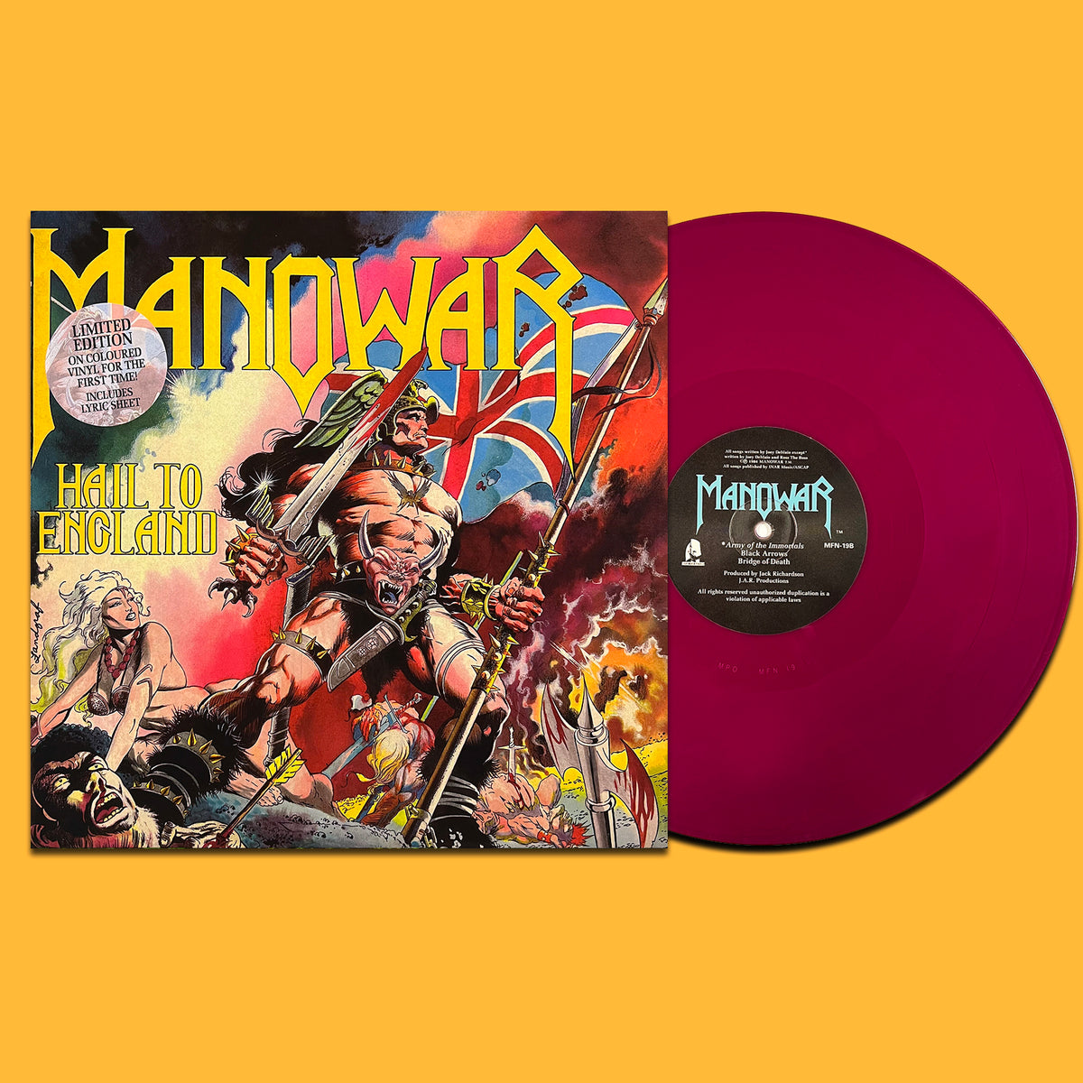 MANOWAR LP Hail To England (Purple Coloured Vinyl) with Insert