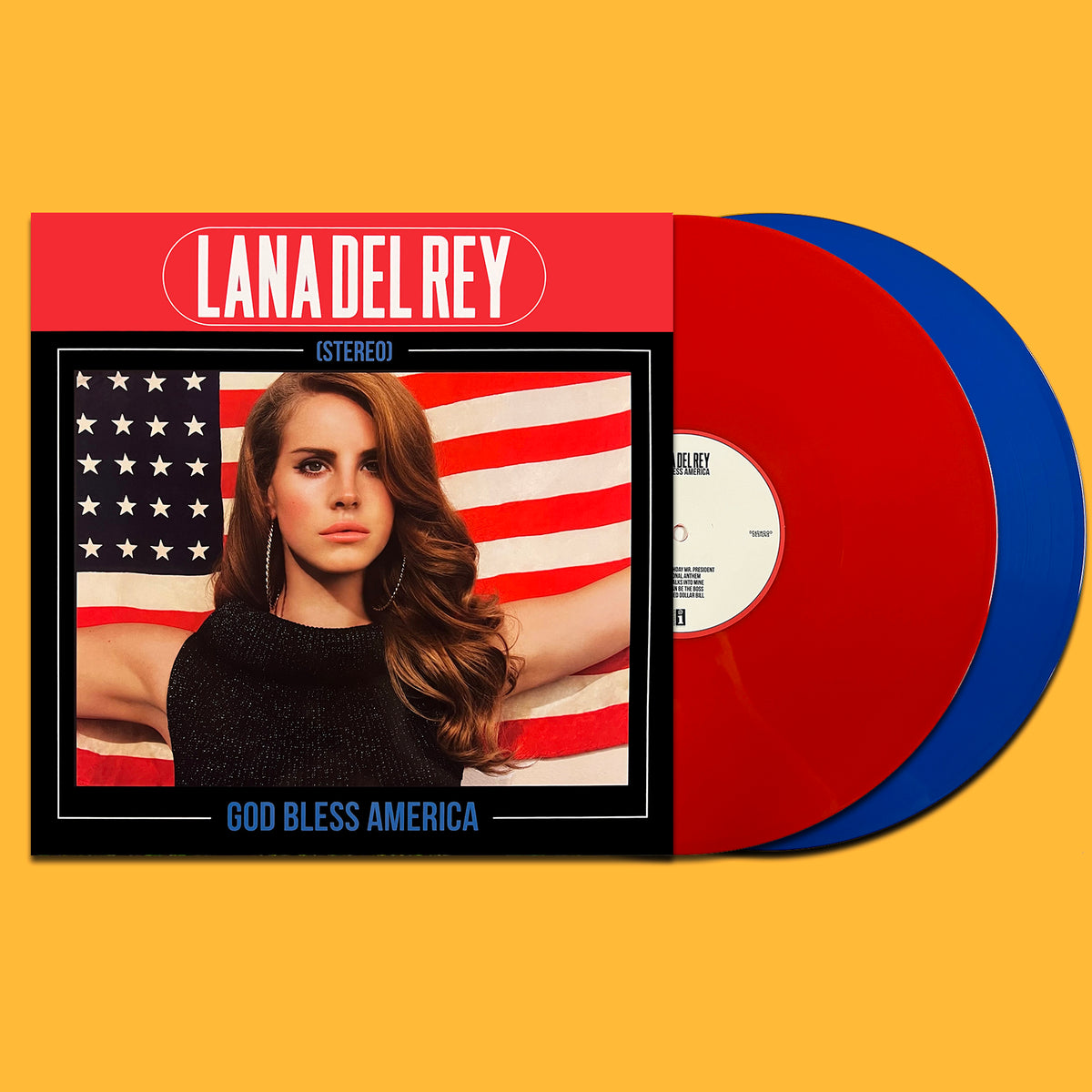 LANA DEL REY 2xLP God Bless America (Red & Blue Coloured Vinyls) with Poster