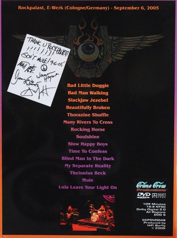 GOV'T MULE DVD Rockpalast 2005 (Digipack)