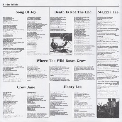 NICK CAVE LP Murder Ballads (180 Gram Heavyweight Vinyl) Murder Ballads Bulletin