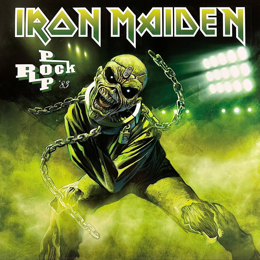 IRON MAIDEN LP Rock Pop '83 (Green Lime Coloured Vinyl) Gatefold Cover