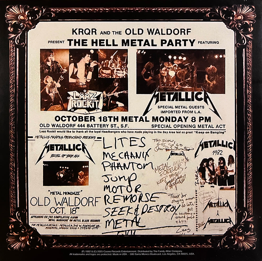 METALLICA LP The Old Waldorf 1982 Definitive Edition (Crystal Colour) PROMO