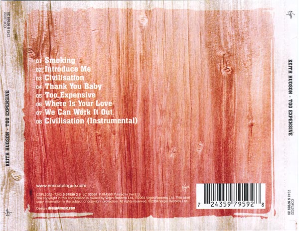 KEITH HUDSON CD Too Expensive