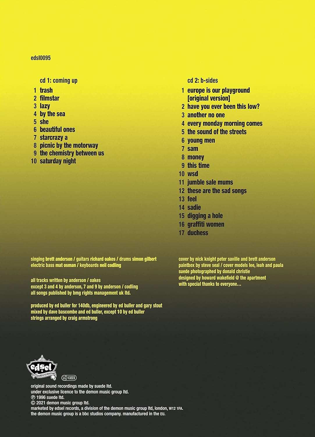 SUEDE 2xCD Coming Up (25th Anniversary Deluxe Edition)