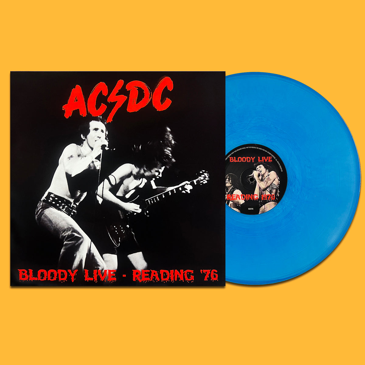 AC/DC LP Bloody Live - Reading '76 (Blue Translucid Coloured Vinyl)