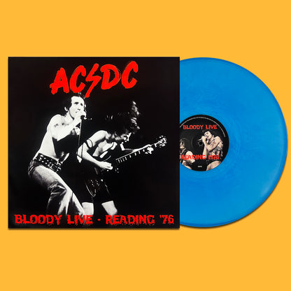 AC/DC LP Bloody Live - Reading '76 (Blue Translucid Coloured Vinyl)