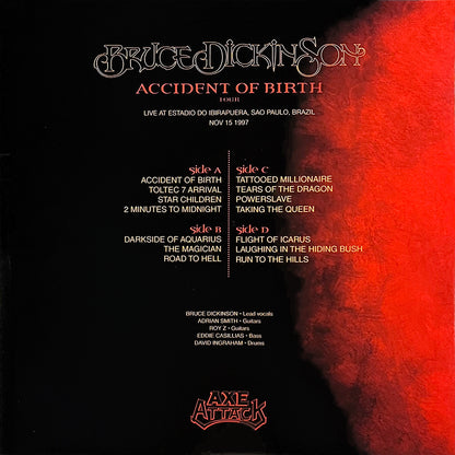 BRUCE DICKINSON 2xLP Accident Of Birth Tour (Blue Coloured Vinyls) with OBI