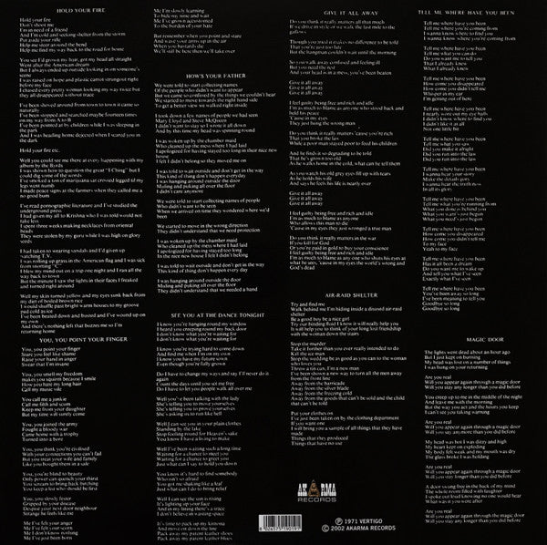 PATTO LP Hold Your Fire (UK Progressive Rock) Gatefold Cover