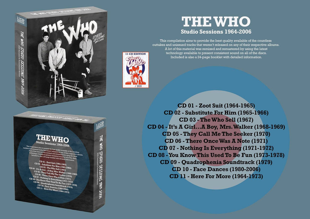 THE WHO 11xCD BOX SET Studio Sessions 1964 - 2006 (200 Numbered Copies)