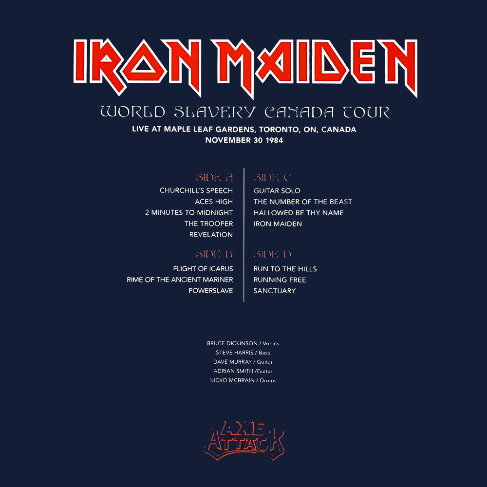 IRON MAIDEN 2xLP World Slavery Canada Tour (TEST PRESSING) with OBI