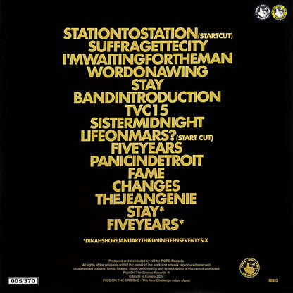 DAVID BOWIE 2xLP Inglewoodforumdavidbowie (Black & Yellow Marble Coloured)