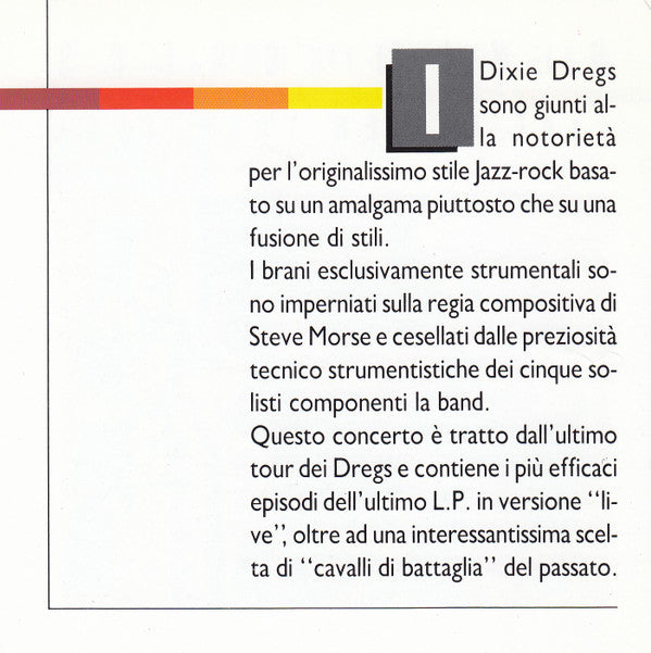 DIXIE DREGS CD Live In New York 1981