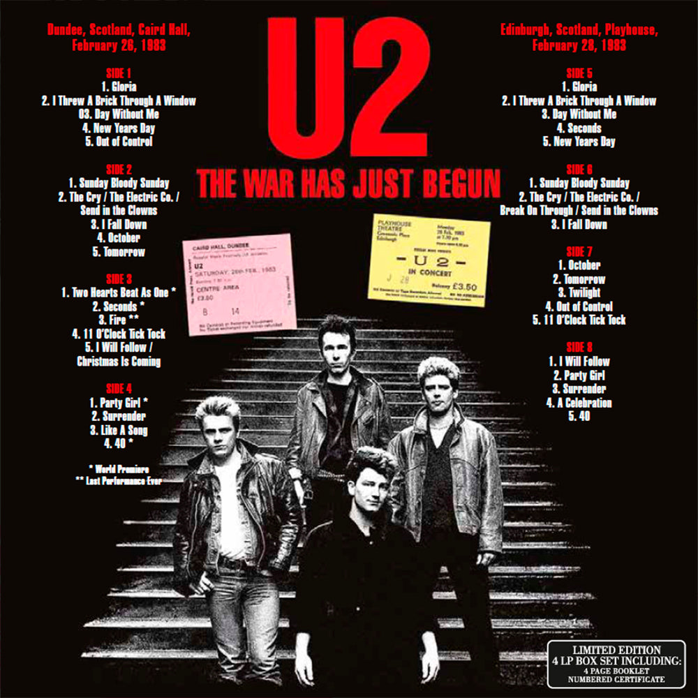 U2 BOX SET 4xLP The War Has Just Begun (White Coloured Numbered 200 Copies)