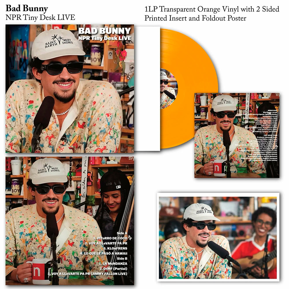 BAD BUNNY LP NPR Music Tiny Desk Live (Orange Translucid Colour Vinyl) + Poster