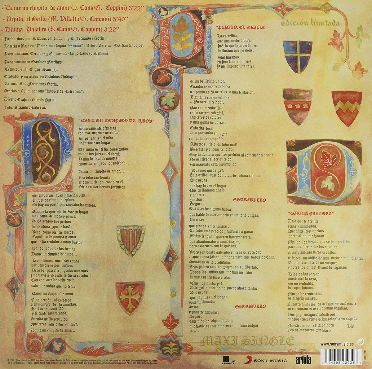 NACHO CANO GERMAN COPPINI MAXI-LP Dame Un Chupito de Amor (Picture Disc)