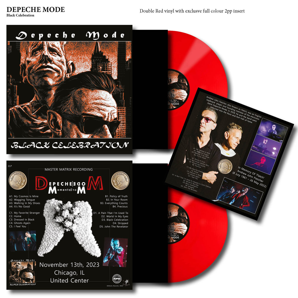 DEPECHE MODE 2xLP Black Celebration - Chicago 2023 (Red Coloured Vinyls)