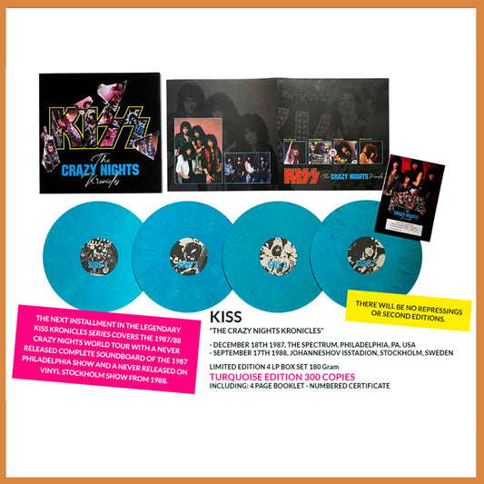 KISS BOX SET 4xLP The Crazy Nights Kronicles (Turquoise Coloured) Promo