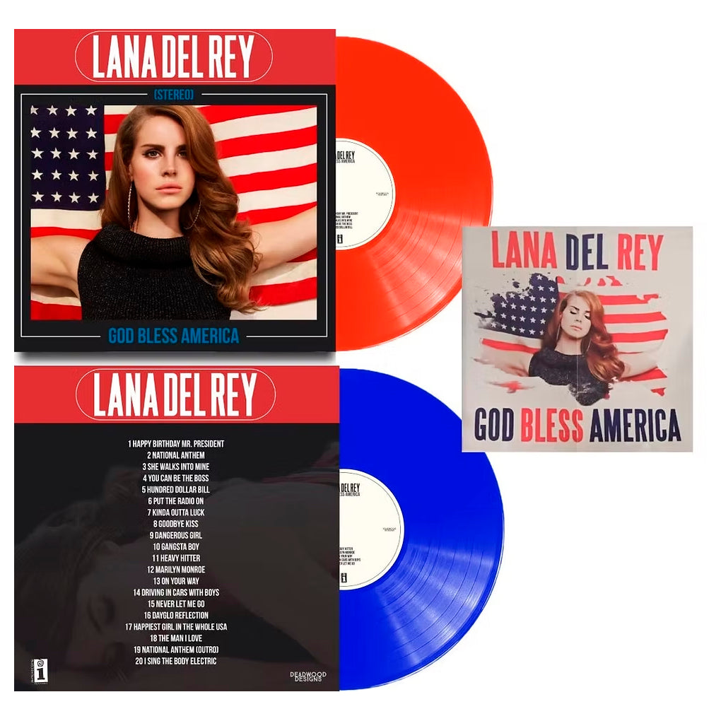 LANA DEL REY 2xLP God Bless America (Red & Blue Coloured Vinyls) with Poster