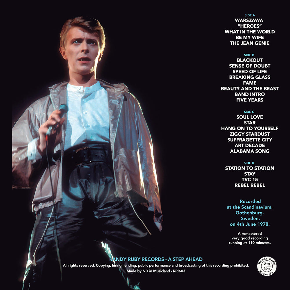 DAVID BOWIE 2xLP Göteborg ‘78 (Crystal Clear Coloured Vinyl) 120 Numbered Copies
