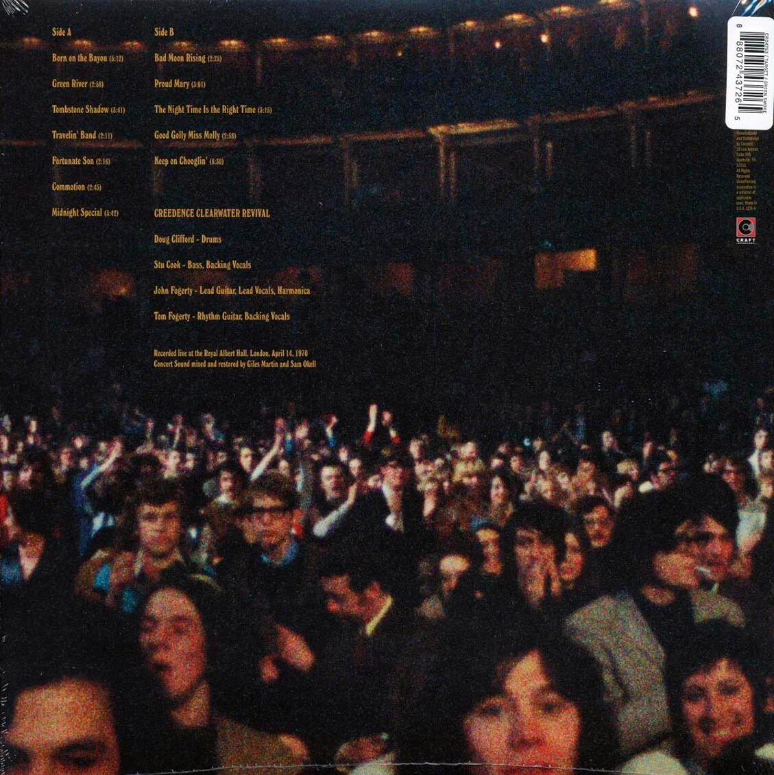 CREEDENCE CLEARWATER REVIVAL LP At The Royal Albert Hall (April 14, 1970)