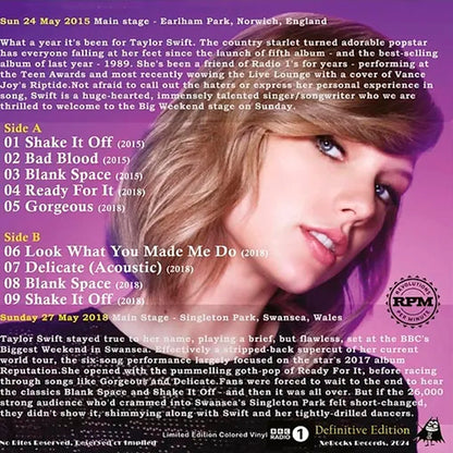 TAYLOR SWIFT LP BBC Radio 1's Big Weekend (Pink Coloured Vinyl)