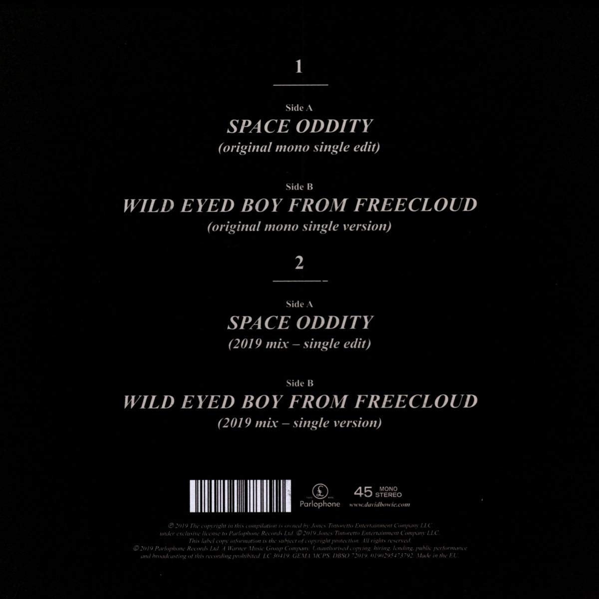 DAVID BOWIE BOX SET 2x7 Space Oddity 50th Anniversary Edition
