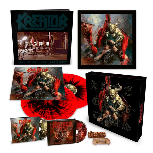 KREATOR BOX SET 2xLP+2xCD+BOOK Hate Über Alles (Splatter Colored Vinyls)