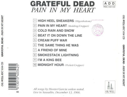 GRATEFUL DEAD CD Pain In My Heart
