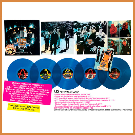 U2 BOX SET 5xLP Popmartians (Blue Colored Numbered 200 Copies)