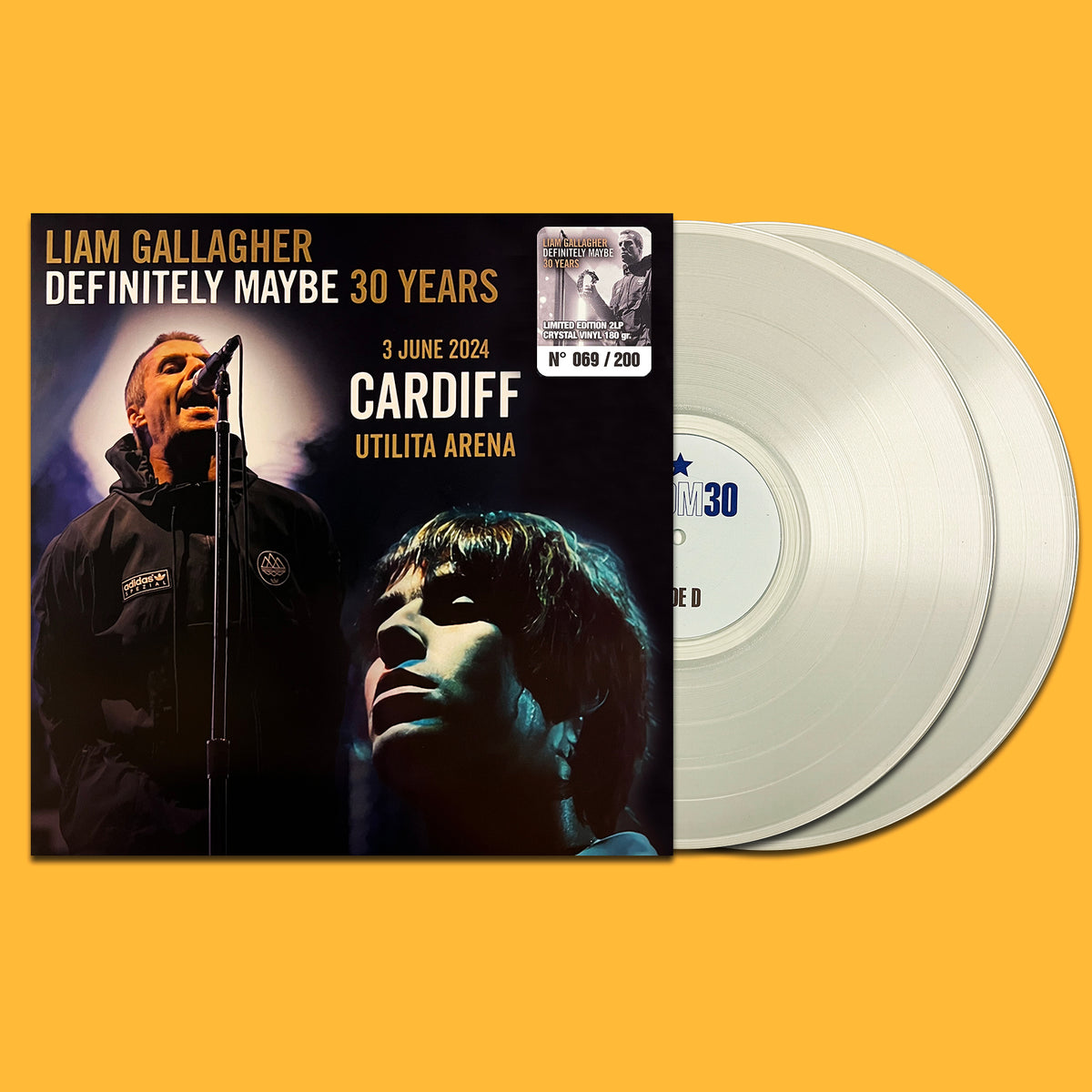 LIAM GALLAGHER 2xLP Definitely Maybe 30 Years (Crystal Coloured Vinyls) PROMO ED
