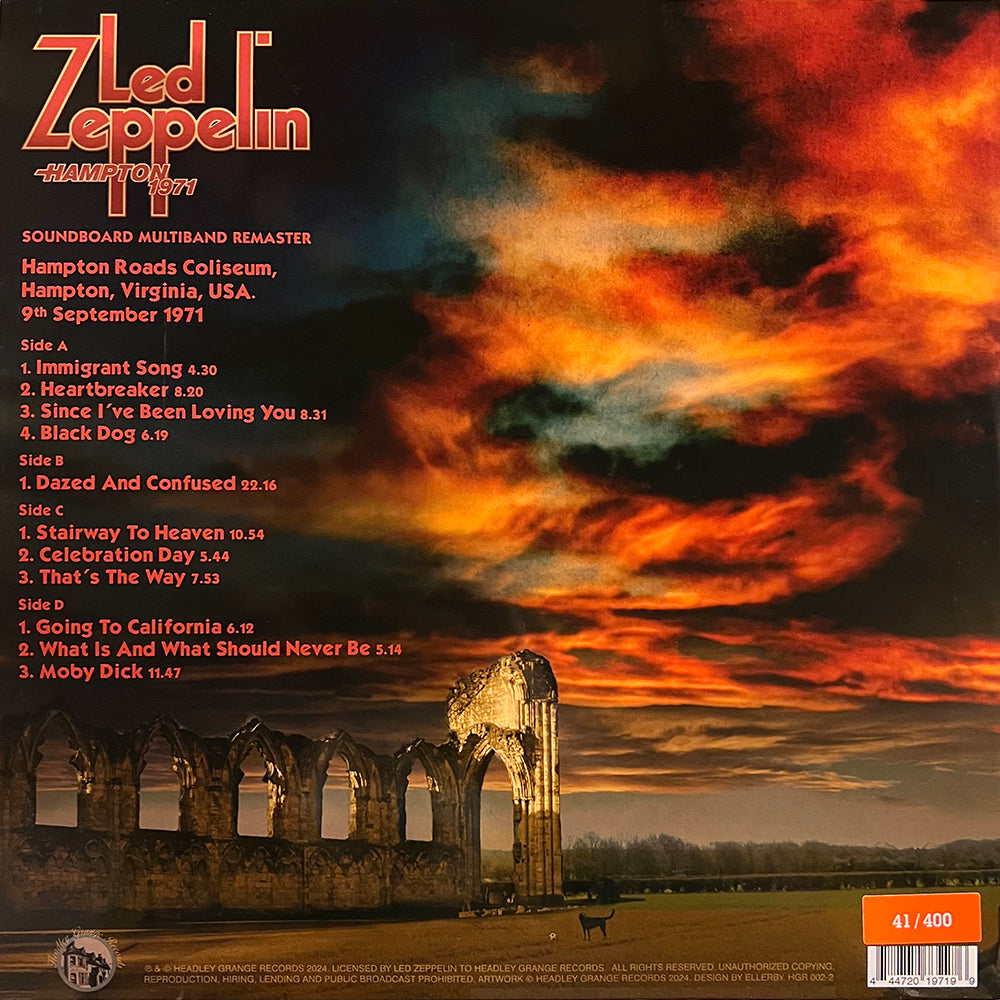 LED ZEPPELIN 2xLP Hampton 1971 (Orange Red Coloured Vinyl)