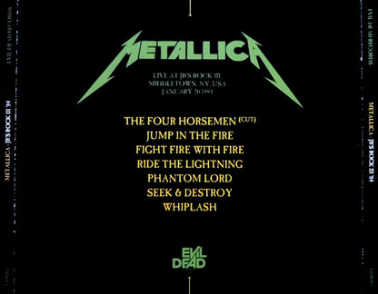 METALLICA LP+CD BOX SET JB'S Rock III '84 (Lime Green Vinyl) 200 Numbered Copies