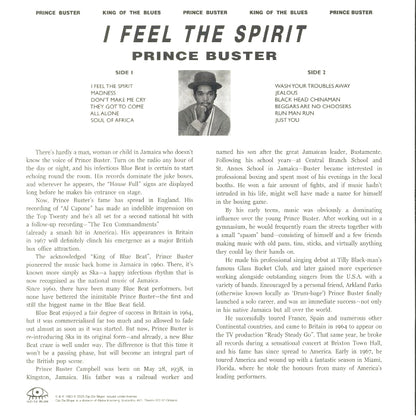 PRINCE BUSTER LP I Feel The Spirit (Blue Coloured Vinyl)