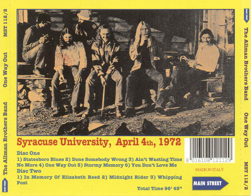 ALLMAN BROTHERS BAND 2xCD One Way Out