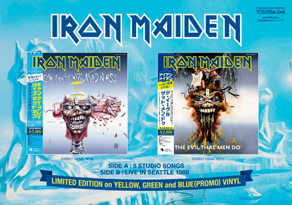 IRON MAIDEN LP Can I Play With Madness + Live Seattle 1988 (Blue Promo) OBI