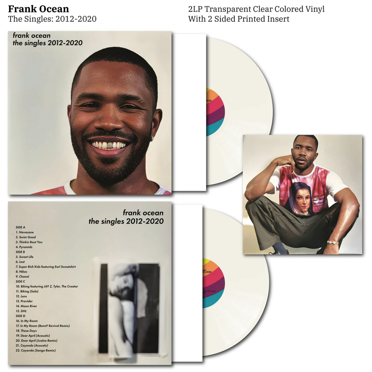 FRANK OCEAN 2xLP The Singles 2012-2020 (Clear Coloured Vinyls)