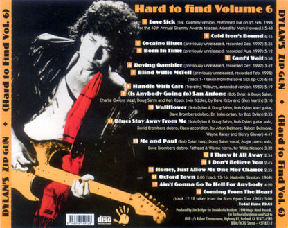 BOB DYLAN CD Dylan's Zip Gun (Hard To Find Vol. 6)