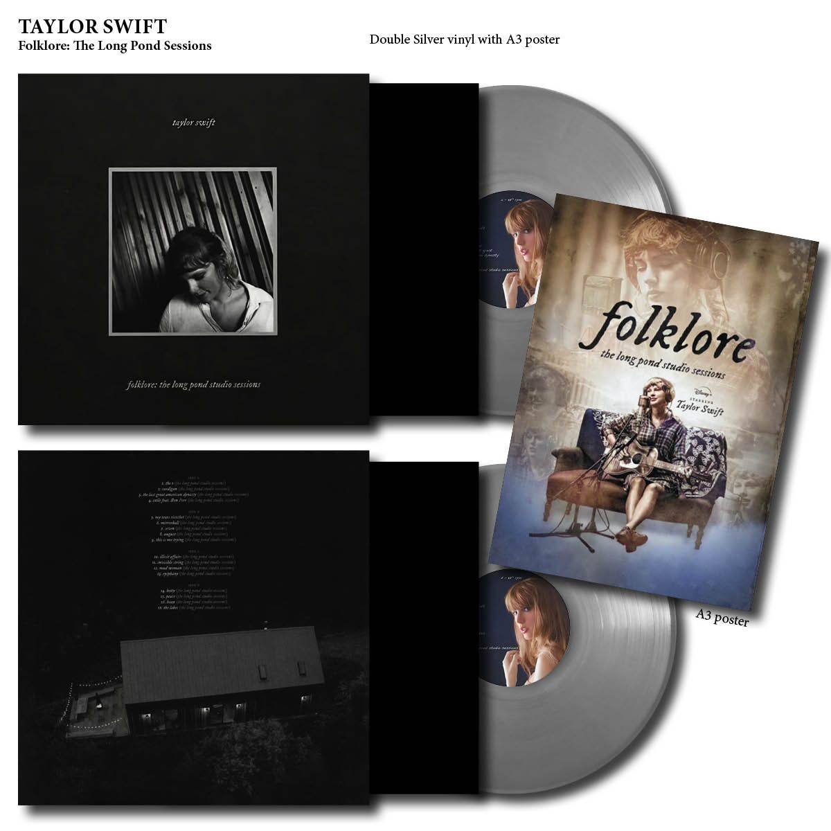 TAYLOR SWIFT 2xLP Folklore: The Long Pond Studio Sessions (Silver Colour Vinyls)