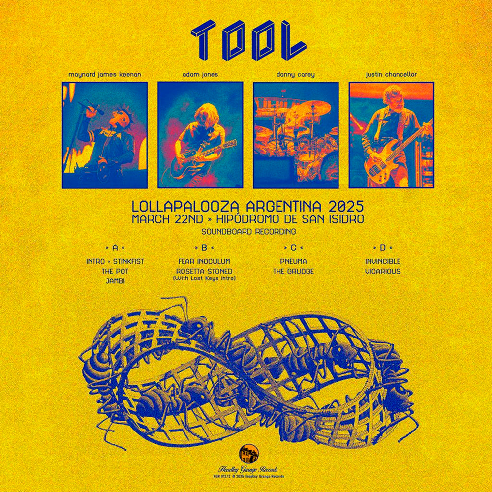 TOOL 2xLP Lollapalooza Argentina 2025 (Gold Coloured Vinyls) 250 Copies