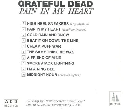GRATEFUL DEAD CD Pain In My Heart