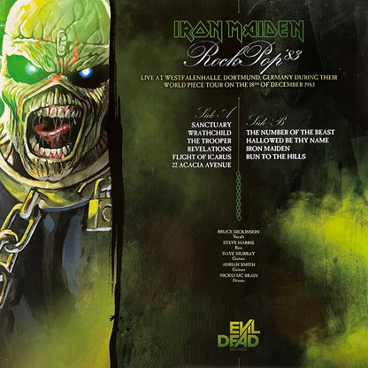 IRON MAIDEN LP Rock Pop '83 (Green Lime Coloured Vinyl) Gatefold Cover