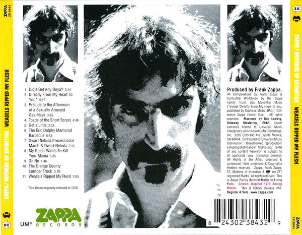 FRANK ZAPPA CD Weasels Ripped My Flesh (Remastered)